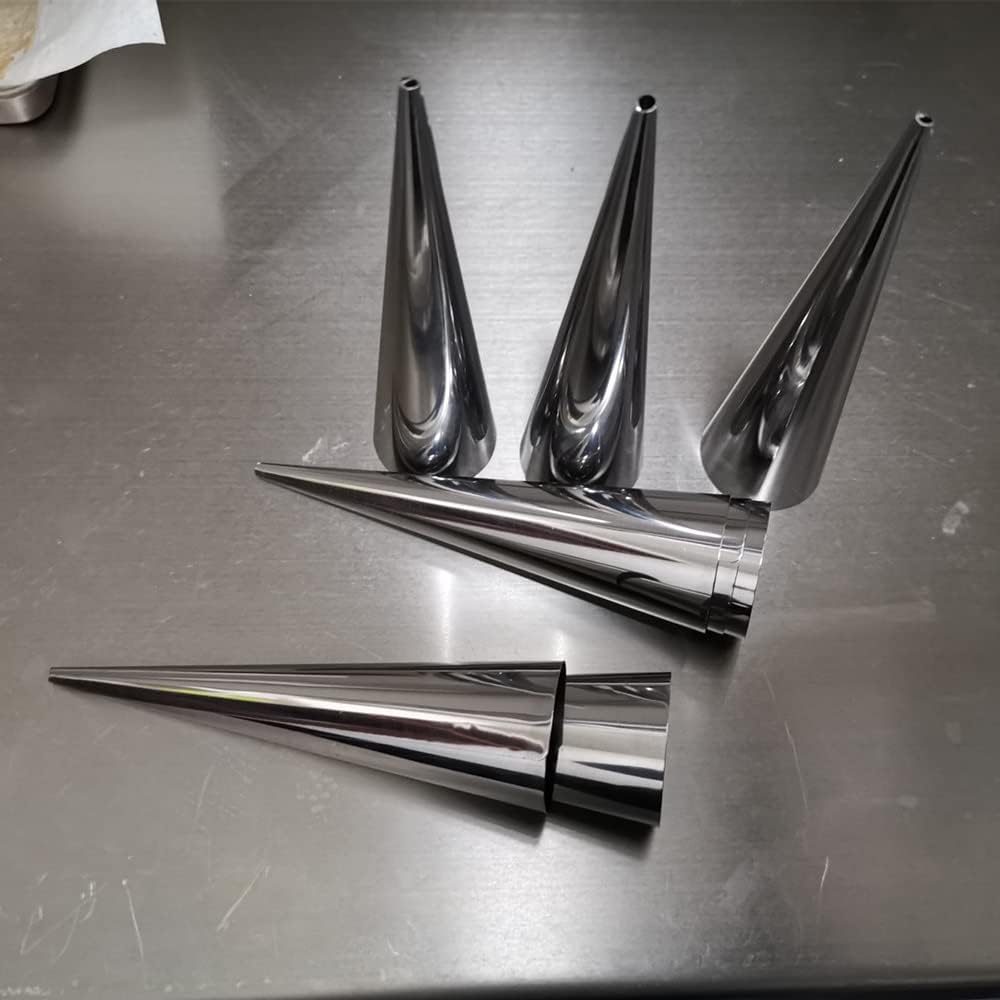 Skiennix Baking Cones - 6-Pack Stainless Steel Spiral Croissant Tubes | 5.5 Inch Pastry Molds