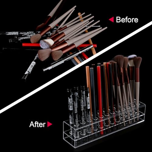 Acrylic Lip & Eyeliner Organizer with 20 Slots - Makeup Display Case