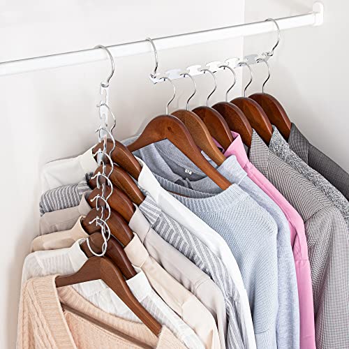 HOUSE DAY 4 Pack Stainless Steel Space Saving Hangers - Closet Organizer & Clothes Storage