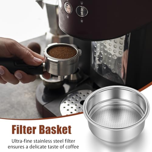51mm Pressurized Espresso Filter Basket Set - 1 & 2 Cup Stainless Steel
