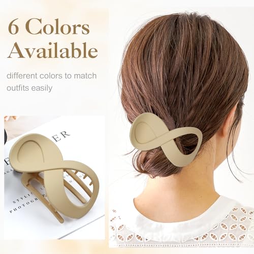 Dizila 6 Pieces Plastic French Hair Barrettes, Strong Hold Flat Hair Claws
