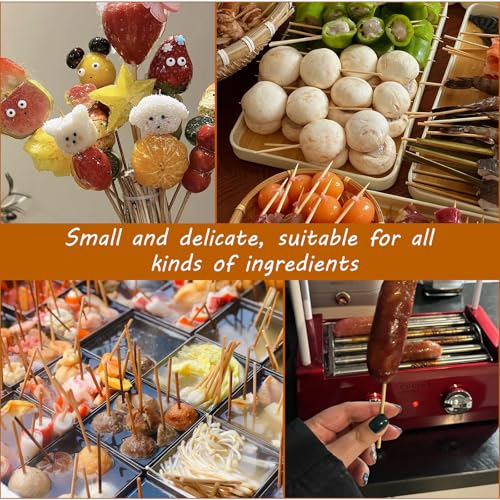 6" Natural Bamboo Skewers (100 PCS) - Eco-Friendly BBQ & Party Picks