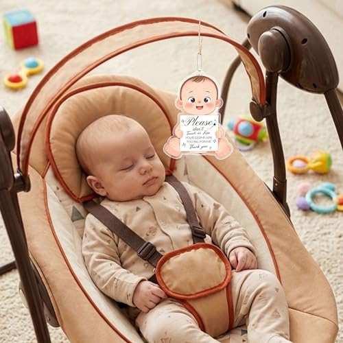 Cute Baby Shaped 'Please Do Not Touch' Sign - Acrylic Safety Reminder for Strollers & Car Seats