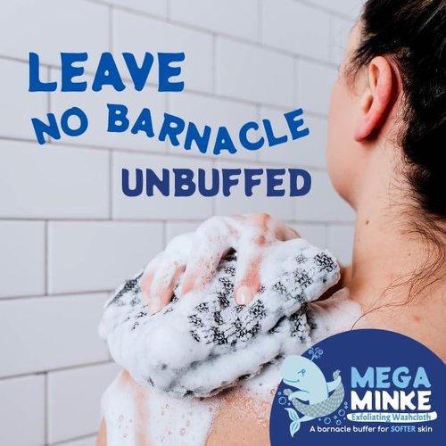 JJ KENT MEGA Minke Exfoliating Washcloth - Reusable Body Scrubber for Soft Skin | Large Rip-Resistant Design