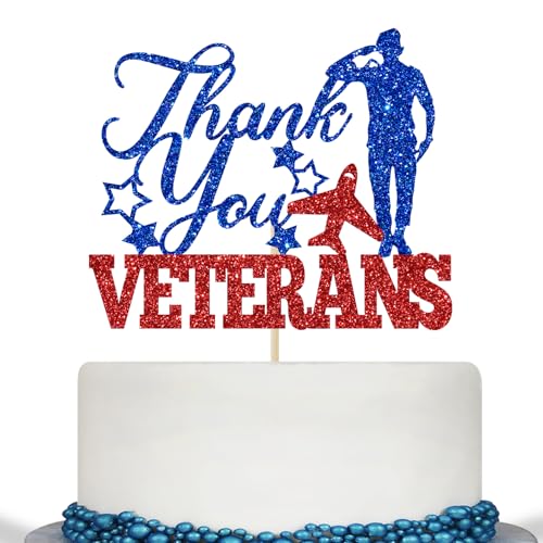 Thank You Veterans Cake Topper | Patriotic Party Decoration