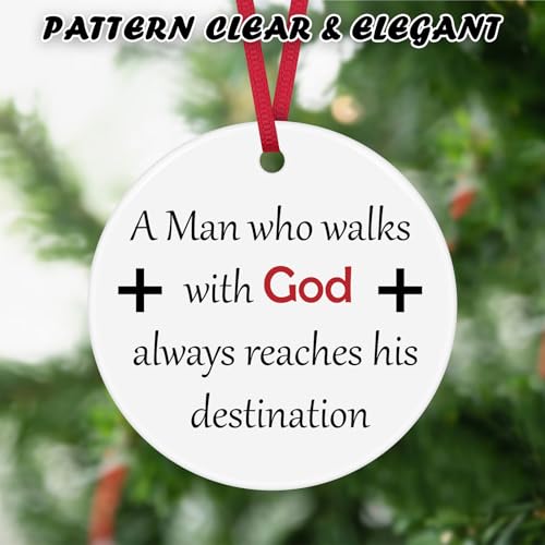 Inspirational Ceramic Christmas Ornament with Bible Verse