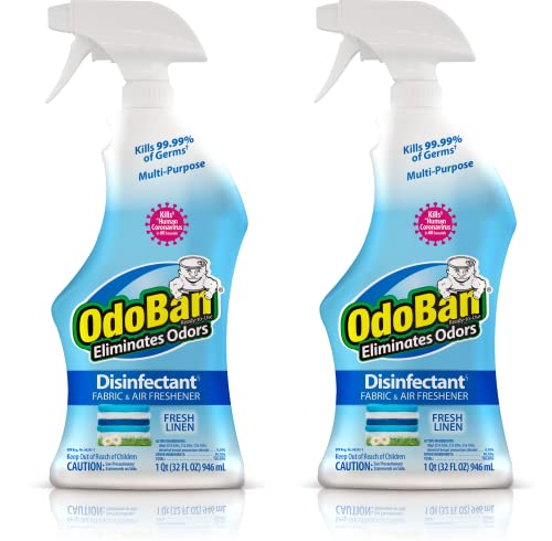 OdoBan Ready-to-Use Disinfectant & Odor Eliminator, Fresh Linen, 32oz (2-Pack)