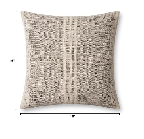 Loloi Angela Rose x Dusk Collection PAR0005 Charcoal/Ivory 18'' x 18'' Cover w/Poly Pillow