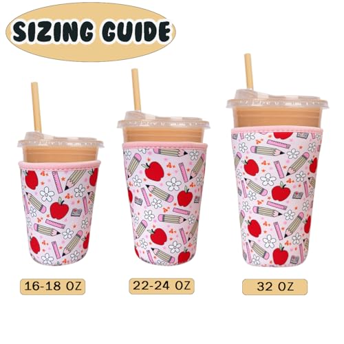 Reusable Insulated Neoprene Iced Coffee Cup Sleeve - Teacher Treasure