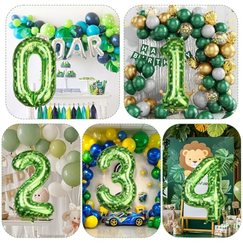 40-Inch Green Pixel Number 5 Foil Balloon for Parties