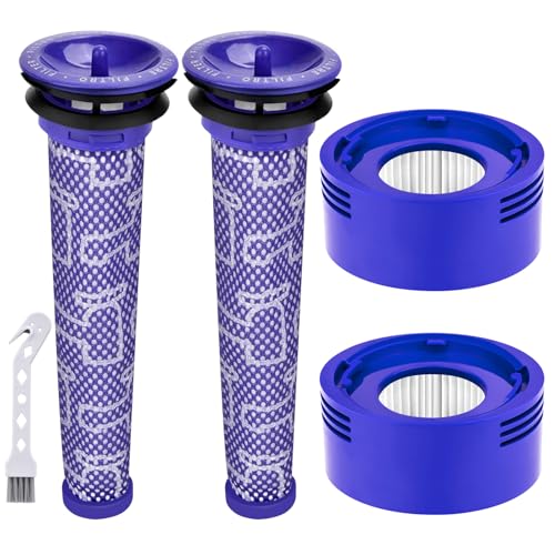 Anicell Replacement Filter Set for Dyson V7 V8 Vacuum - 2 HEPA + 2 Pre-Filters