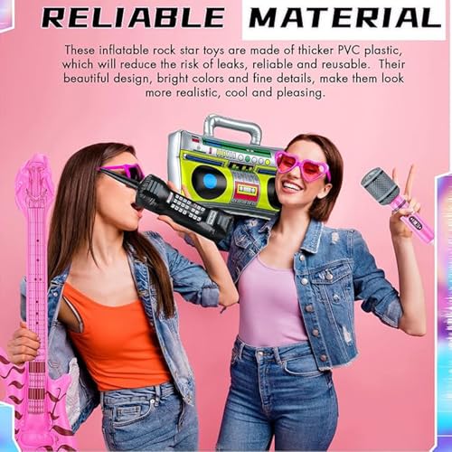Inflatable Rock Star Party Set - Guitars, Saxophone, Microphones & More