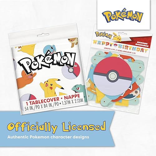 Pokemon Birthday Decorations Kit - Banner & Table Cloth
