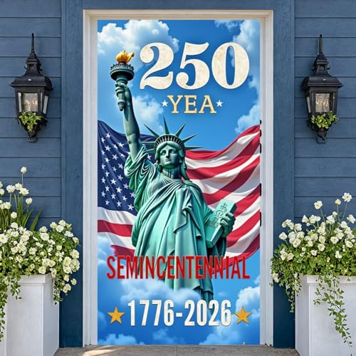 American 250th Anniversary Door Cover - Statue of Liberty Design
