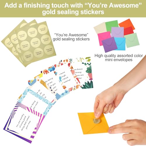 60 Unique Affirmation Cards with Envelopes for Encouragement & Gratitude
