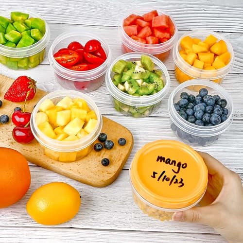 TOFLEN 8 oz Small Plastic Freezer Containers with Lids, 6-Piece Set
