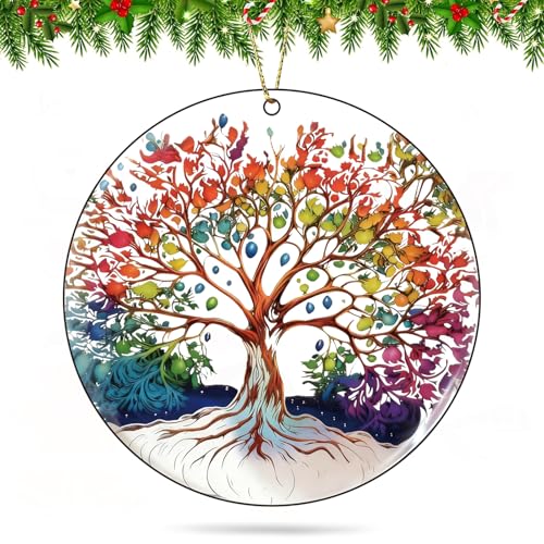 Lorrtta Tree of Life Acrylic Suncatcher Ornament for Christmas Windows