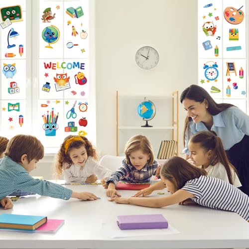 Back to School Window Clings - Double-Sided Decorative Stickers