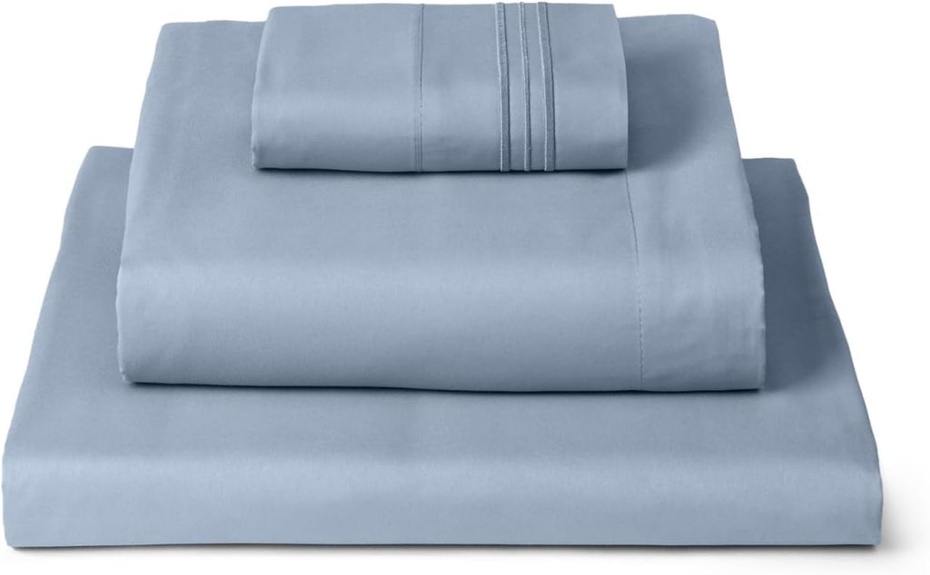 Mellanni Twin XL Sheets Set - 3 PC Luxury Bedding | Extra Soft, Cooling, Wrinkle-Resistant - Blue Hydrangea