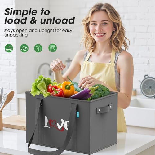 WISELIFE Extra Large Reusable Grocery Tote Bags - 3 Pack