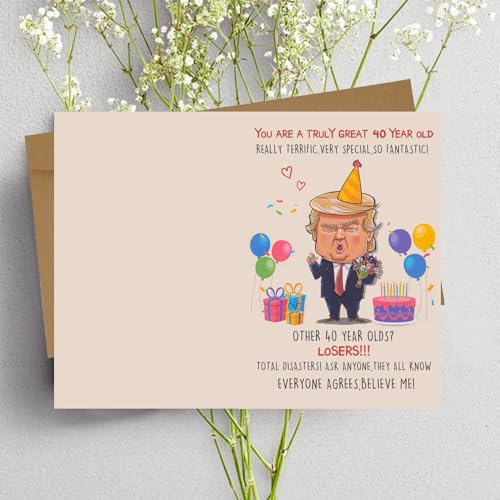 Hilarious 40th Birthday Card for Men & Women - Witty Humor