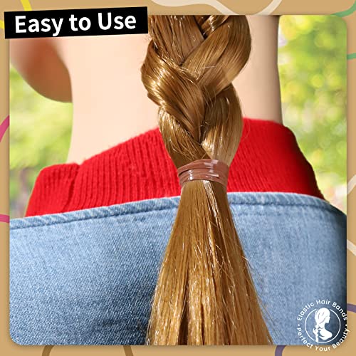 Teenitor Light Brown Hair Elastic Bands, 20mm Small Rubber Hair Ties 300pcs