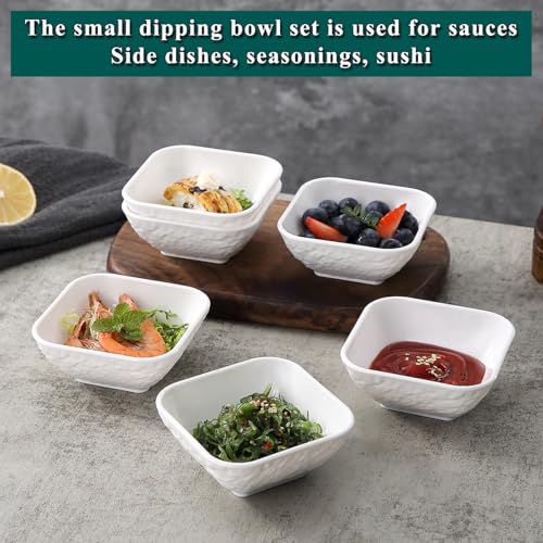 Kyraton 6-Piece 6oz Plastic Dipping Bowls Set - White Condiment Servers