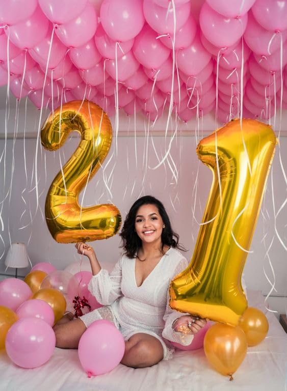 40 Inch Gold Number Balloon for 1st Birthday Party – DIY Photo Prop