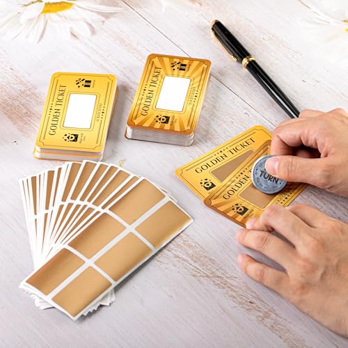 120PCS Golden Ticket Scratch Off Cards - DIY Custom Gift Coupons
