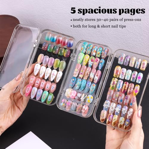 Press-On Nail Organizer Case - Clear Portable Storage for 40 Sets