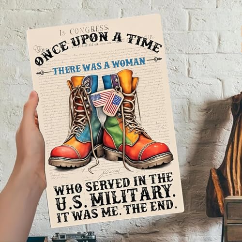 A Woman Who Was a Soldier Retro Metal Tin Sign - 8x12" Wall Art