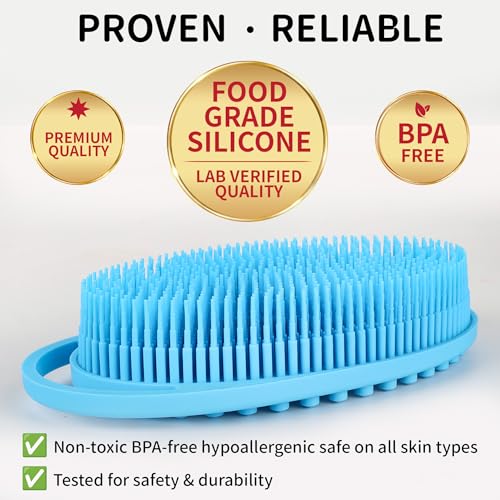 Silicone Body Scrubber 2 Pack - Soft Exfoliating Shower Brush