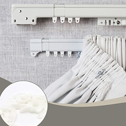 Litoexpe 50-Piece White Curtain Track Glider Hooks for Easy Installation