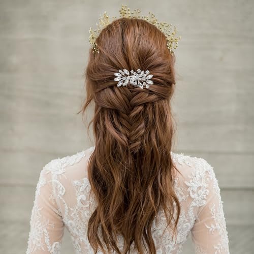 2-Piece Silver Bridal Rhinestone Hair Clips & Wedding Hairpins