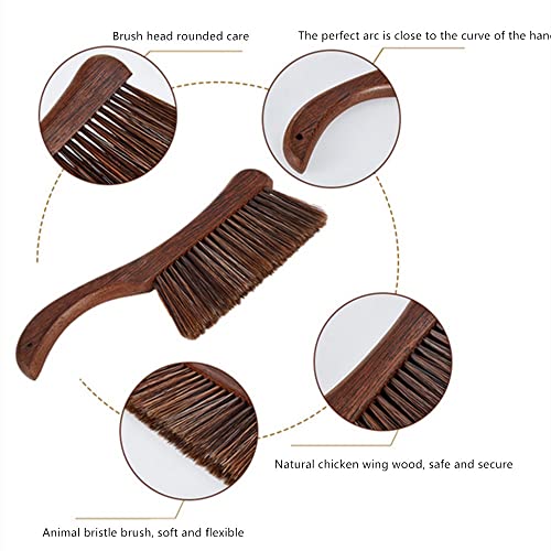 XZJMY Hand Broom with Wooden Handle - 13'' Horse Hair Bed Brush