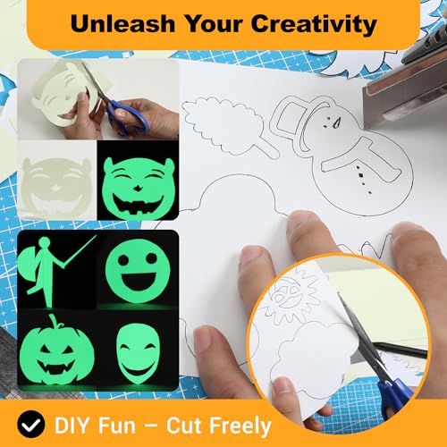 Glow in the Dark Sticker Paper - 6 A5 Sheets for Halloween DIY