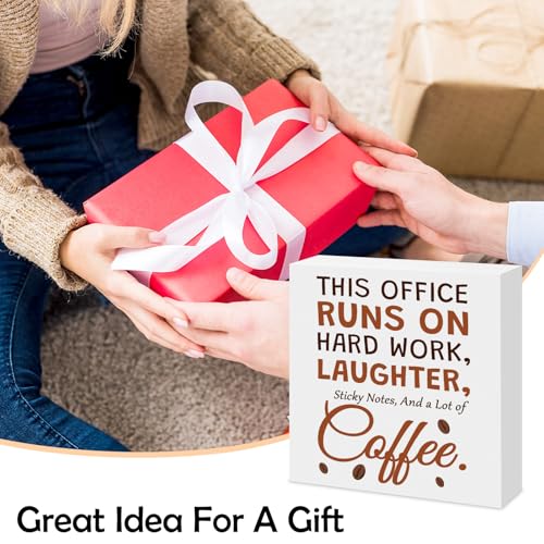 Funny Office Wooden Box Sign - Humorous Desk Decor Gift