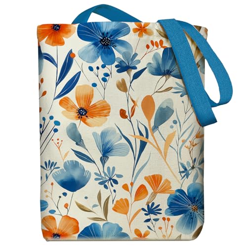 Durable Canvas Tote Bag for Women - Zippered Reusable Grocery & Beach Bag