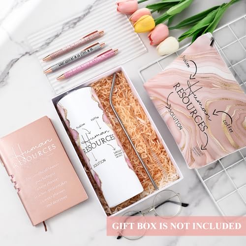 Pink Human Resources Appreciation Gift Set for Women - 6 Piece Office Gift Basket