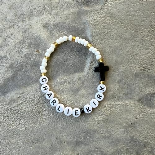 Charlie Kirk Turning Point USA Freedom Wristband - Beaded Memorial Band