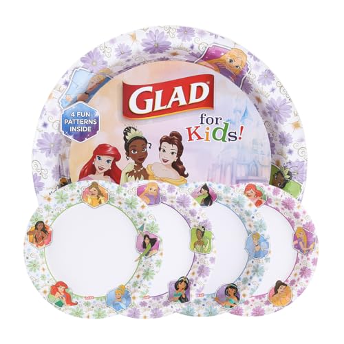 Disney Princess Disposable Paper Plates, 8.5 in - 40 Count Multicolor