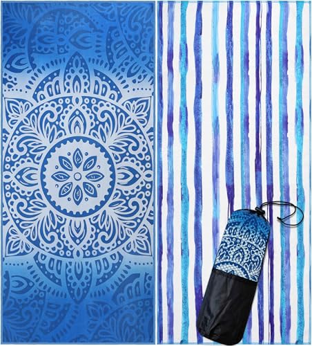 Utopia Towels Microfiber Beach Towel, Pacific Bloom, 32x71 Inch Sand-Free