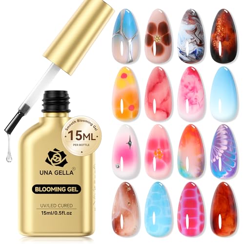 UNA GELLA Blooming Gel Nail Polish 15ml Super Clear Watercolor Marble
