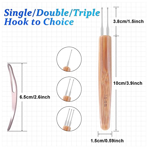 AGBOLO 6-Piece Dreadlock Crochet Needle Kit 1.0mm with Interlocking Tools