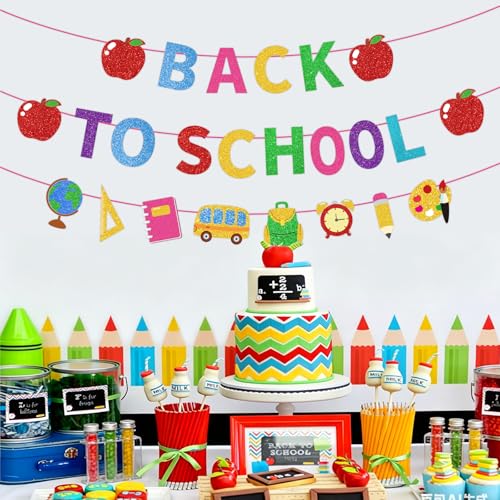 Back to School Banner - Happy First Day of School Decorations