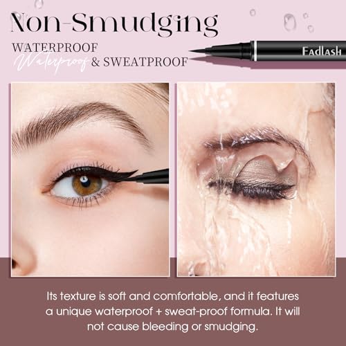 FADLASH Waterproof Liquid Eyeliner Pen - Black Matte Smudge-Proof