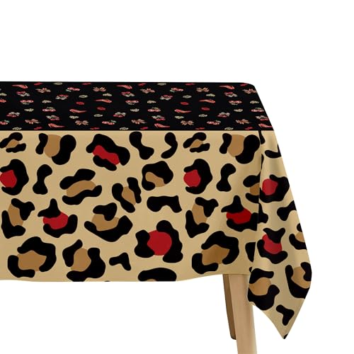 Cheetah Cherry Birthday Tablecloth - 3 Disposable Covers, 86x55in