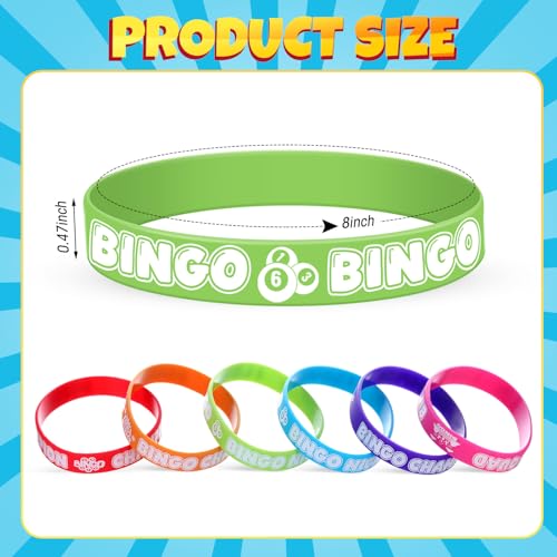 36 Pcs Bingo Rubber Bracelets - Silicone Party Favors