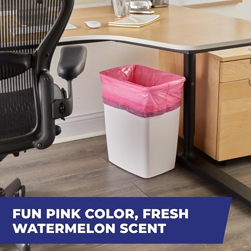 Hefty 8 Gallon Pink Trash Bags with Fabuloso Watermelon Scent, 20 Count - Medium Garbage Liners, Drawstring Closure