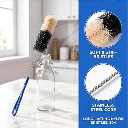 17-Inch Bottle Brush Set - 2 Pack with Soft Nylon Bristles